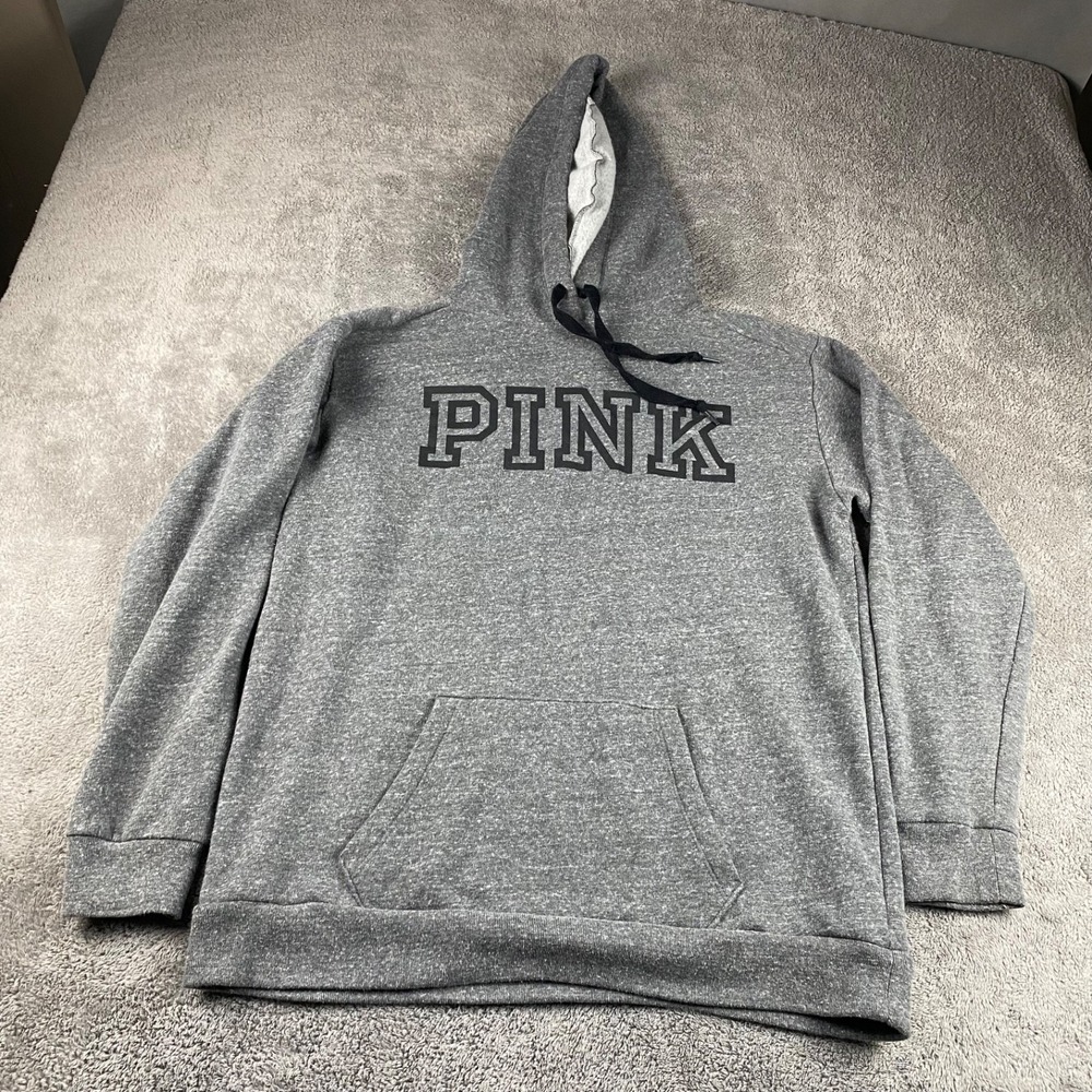 Victoria's Secret Pink Hoodie Everyday Sweatshirt‎ Womens Small Gray Heathered